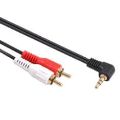 Maclean 3,5 mm kotni kabel mini jack 2RCA 15 m črn MCTV-828