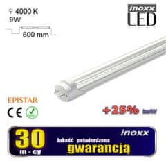 slomart LED fluorescenčna sijalka 60cm 9w T8 4000K G13 nevtralno prozorna