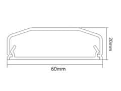 Maclean Maclean Aluminium-Kabelabdeckleiste, leicht zu öffnen. und Bestellung, 60x20x750mm, MC-693