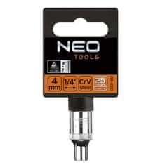 NEO 1/4" inbus nastavek, 4 mm, superlock