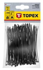 Topex Kabelske vezice 2,5 x 100 mm, 100 kos, črne