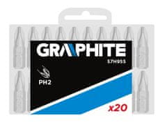 Graphite Nastavki za izvijač PH2 x 25 mm, 20 kos.