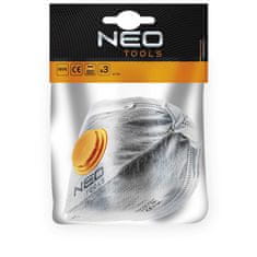 NEO Zložljiv respirator za prah, z aktivnim ogljem FFP1, z ventilom, 3 kosi.