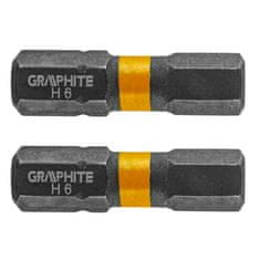 Graphite HEX6 x 25 mm udarni nastavki, 2 kosa.