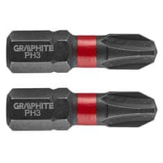 Graphite Udarni nastavki PH3 x 25 mm, 2 kos.