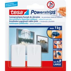 Tesa Samolepilne kljukice, powerstrips, 2 kom, bele barve