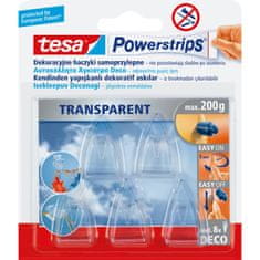 Tesa Samolepilne kljuke.powerstrips 5 kom deco transparent