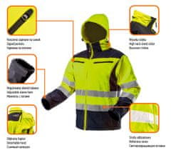 NEO Opozorilna softshell delovna jakna s kapuco, oranžna, velikost M