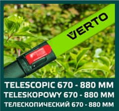 Verto Teleskopske valovite škarje za živo mejo 670 - 880 mm, rezilo 200 mm