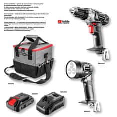 Graphite Komplet akumulatorskih električnih orodij: vrtalni vijačnik, svetilka, torba, baterija Energy+ 18V, Li-Ion 2,0Ah, polnilec