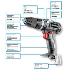 Graphite Akumulatorski brezkrtačni vrtalni vijačnik Energy+ 18V, Li-Ion, 13 mm, brez baterije