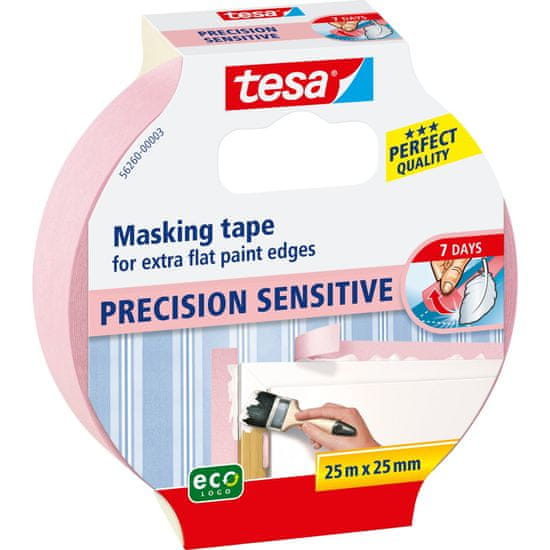 Tesa Precizni slikarski trak za notranje prostore, 7 dni, 25 m: 25 mm, roza [naročilo: h5626003]