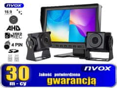 slomart 9-palčni AHD 4pin LCD monitor za avto s funkcijo snemanja 12v 24v in 2 kamerama AHD