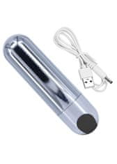 Ero Vibrator-Strong Bullet Vibrator Silver/Black USB 10 funkcij