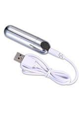 Ero Vibrator-Strong Bullet Vibrator Silver/Black USB 10 funkcij