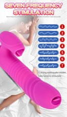 Ero Vibrator-Silikonski vibrator USB 7 funkcij in funkcija potiskanja / ogrevanje, vijolična