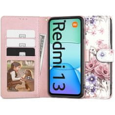 Tech-protect Wallet knjižni ovitek za Xiaomi Redmi 13, blossom flower