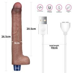 Ero 10.5 "REAL SOFTEE akumulatorski silikonski vibracijski dildo