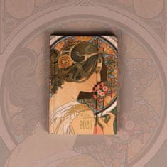 NOTIKVIS Tedenski magnetni dnevnik Alfons Mucha 2025, 11 x 16 cm