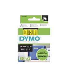 Dymo Trak D1 širine 24 mm, črno-rumen