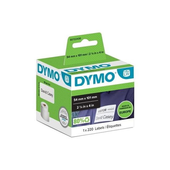 Dymo Papirnate etikete LW, 101 x 54 mm, bele, 220 kosov