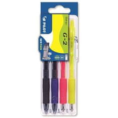 Pilot Gel roller G-2 07 Neon, set2go, 4 barve