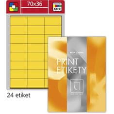 Univerzalne etikete S&K Label, rumene70x36 mm, 2400 kosov