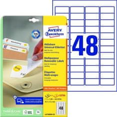 Avery Zweckform Odstranljive etikete, bele, 45,7 x 21,2 mm, 1440 kosov