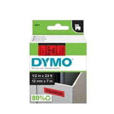 Dymo Trak D1 širine 12 mm, črno/rdeč