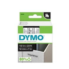 Dymo Trak D1 širine 12 mm, črn/prezoren