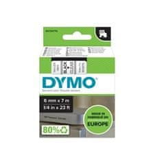 Dymo Trak D1 širine 6 mm, črn/prozoren