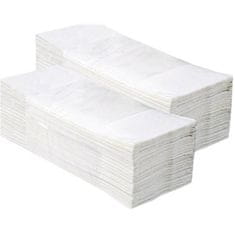 Zložene papirnate brisače - premium, 2ply, bele, 3000pcs
