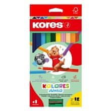 Kores KOLORES Jumbo barvice 5 mm, z obrezovanjem. / 12 barv