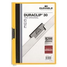 Durable Trpežen DURACLIP 30, A4, rumena barva