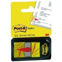 Post-It Zaznamki, podpis, 25,4 x 43,2 mm, rumeni