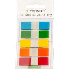 Q-Connect Zaznamki, plastični, 12,5 x 43 mm, 5 barv