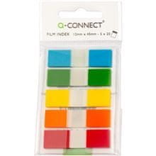 Q-Connect Zaznamki, plastični, 12,5 x 43 mm, 5 barv