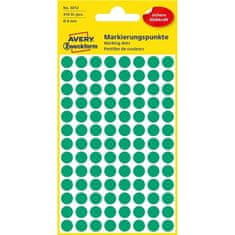 Avery Zweckform Okrogle etikete Avery, zelene, premer 8 mm, 416 kosov