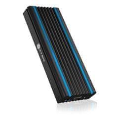 RaidSonic Ohišje IcyBox IB-1824ML-C31 za 1x NVMe z vmesnikoma USB 3.1 (Gen 2) Type-C in Type-A LED črn