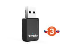 Tenda Adapter U9 WiFi AC650 USB, 633 Mb/s (433 + 200 Mb/s), 802.11 ac/a/b/g/n, OS Win XP/7/8/10/11