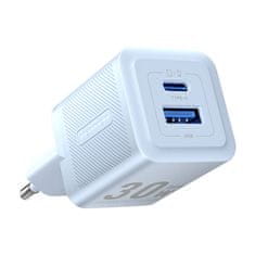 Vention Stenski polnilec, Vention, FEQL0-EU, USB-C, USB- A, 30W/30W , GaN (moder)