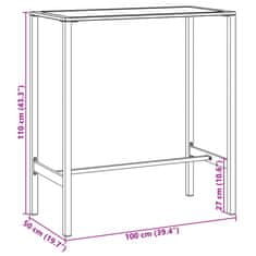 Vidaxl Barska miza črna 100x50x110 cm prašno barvano jeklo