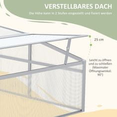 OUTSUNNY Cold Frame Aluminij 100X100X48Cm Dvignjena Postelja Z Nastavljivo Streho, Uv Zaščita, Mini Rastlinjak Za Vrt In Balkon, Srebrna 