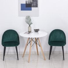 HOMCOM Komplet Stolov Za Jedilnico 2 Modernih Kuhinjskih Stolov Skandi Design Stol Za Dnevno Sobo Oblazinjen Stol Pisarniški Stol Velvet Metal Green 52X54X79Cm 