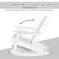 OUTSUNNY Adirondack Vrtni Stol Gugalni Stol Vrtni Stol Vrtno Pohištvo Balkonski Stol Bel 77 X 94 X 97 Cm 