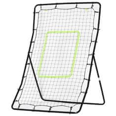 HOMCOM Stenska Mreža Za Odboj Proti Golu Kickback Rebounder, Jeklo+Pe, 75X126 Cm, Pripomoček Za Vadbo Nogometa, Črna 