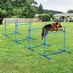 PAWHUT Agility Hurdle Set Slalom Bars Set Za Treniranje Psov 4 X Ovire, Plastika, Modra, 99X65X94 Cm 