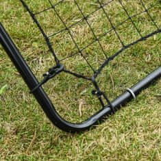 HOMCOM Stenska Mreža Za Odboj Proti Golu Kickback Rebounder, Jeklo+Pe, 75X126 Cm, Pripomoček Za Vadbo Nogometa, Črna 