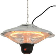 OUTSUNNY Stropni Grelnik 1500W Z Led In Daljinskim Upravljalnikom, Terase, Aluminij, Srebrna, Φ42Xv29Cm 