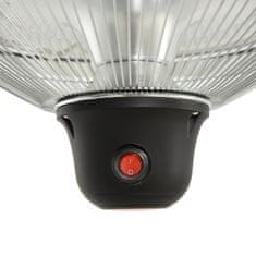 OUTSUNNY Stropni Grelnik 1500W Z Led In Daljinskim Upravljalnikom, Terase, Aluminij, Srebrna, Φ42Xv29Cm 